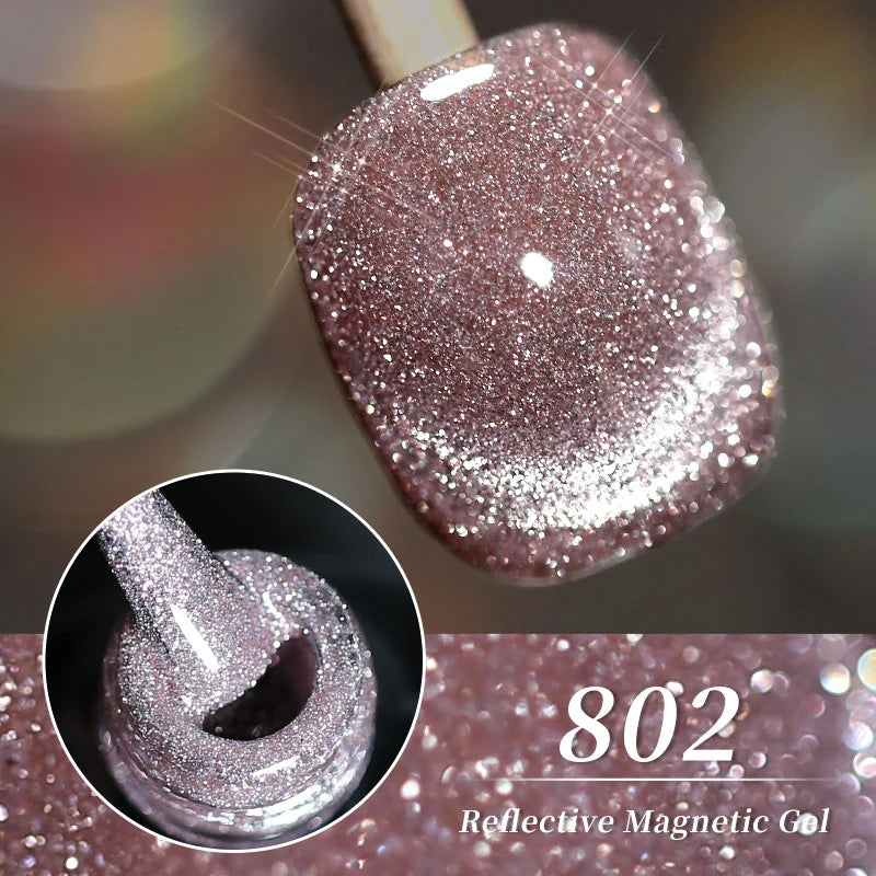 10ml Disco Flash Crushed Diamond Cat Eye Gel Polish Ultra Bright Magnetic Nail Polish