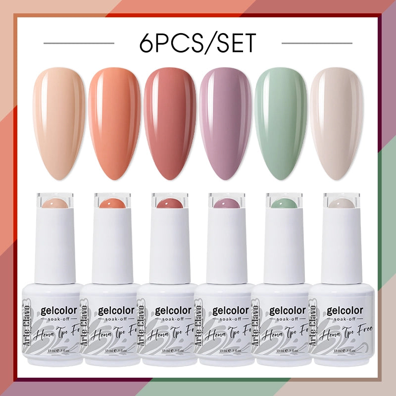 6pcs 15ml Color Gel Nail Polish (6B-ACZBZH01~~ACZBZH43)