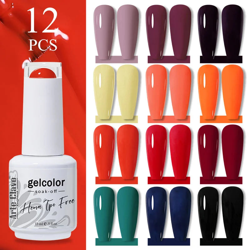 12pcs 15ml Color Gel Nail Polish (12B-ACZBZH01~~ACZBZH24)