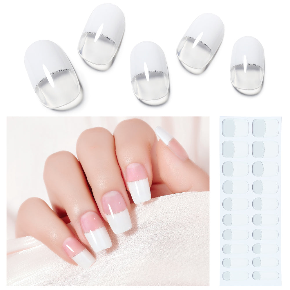 20Pcs Semi Cured Gel Nail Strips