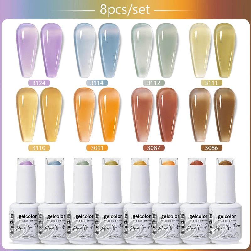 8pcs 15ml Color Gel Nail Polish (8B-ZH36~~ZH59)