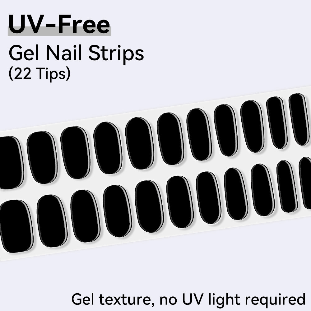 Solid Color-UV FREE Gel Nail Strips 22 Tips Self Adhesive Gel Nail Stickers