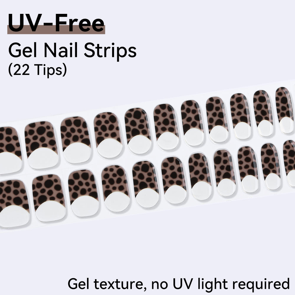Animal Print-UV FREE Gel Nail Strips 22 Tips Self Adhesive Gel Nail Stickers