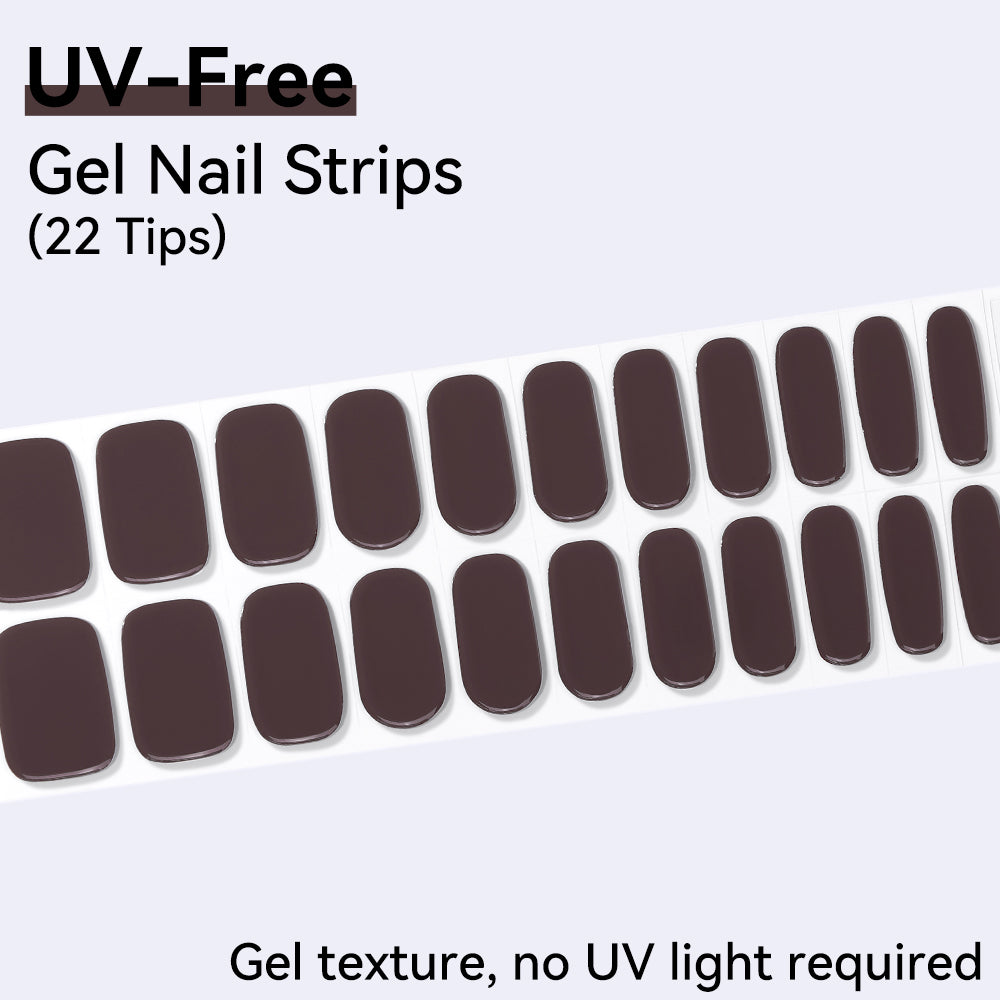 Smoky Mocha UV-Free Gel Nail Strips – 22 Strips