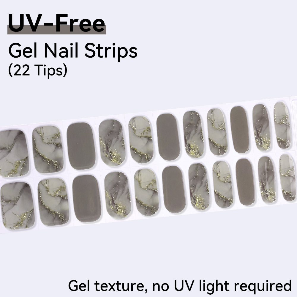 Gilded Stone UV-Free Gel Nail Strips – 22 Strips