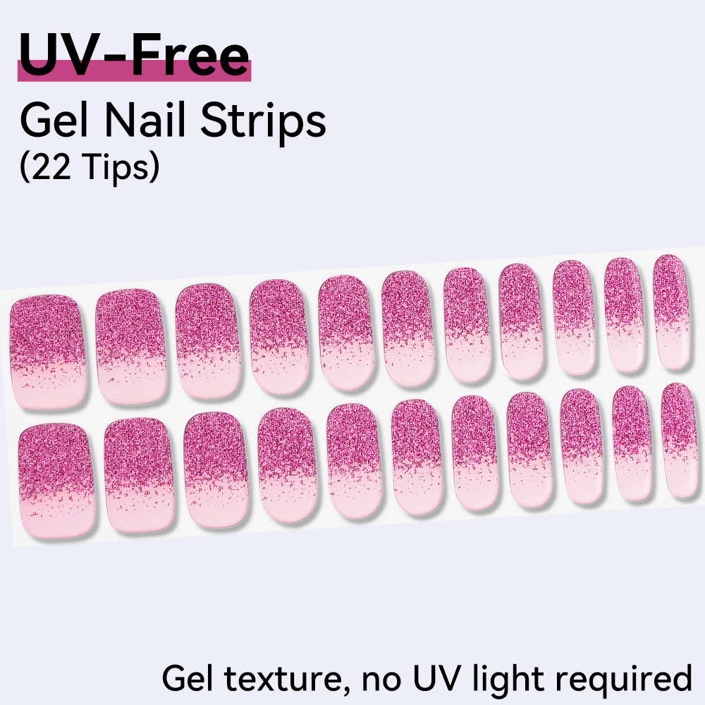 Fuchsia Fizz UV-Free Gel Nail Strips – 22 Strips