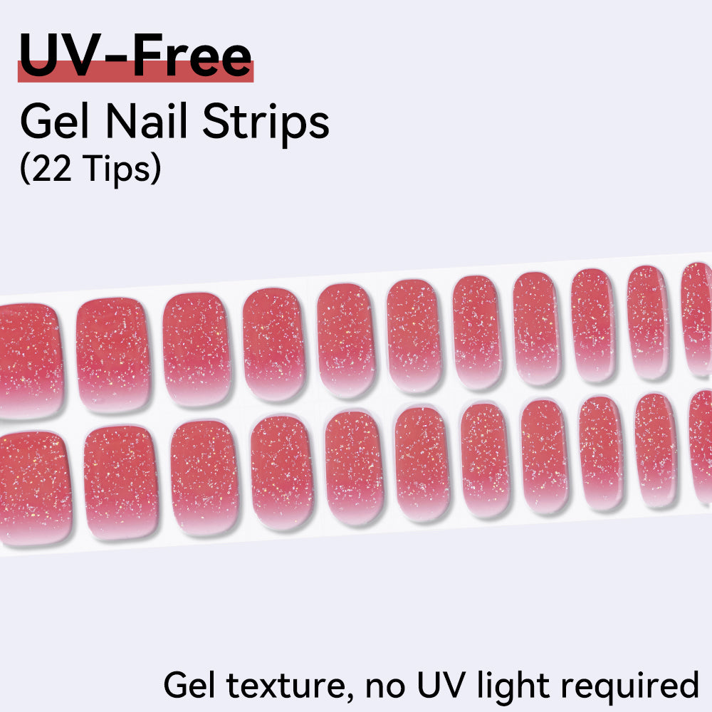 Rosy Twilight UV-Free Gel Nail Strips – 22 Strips