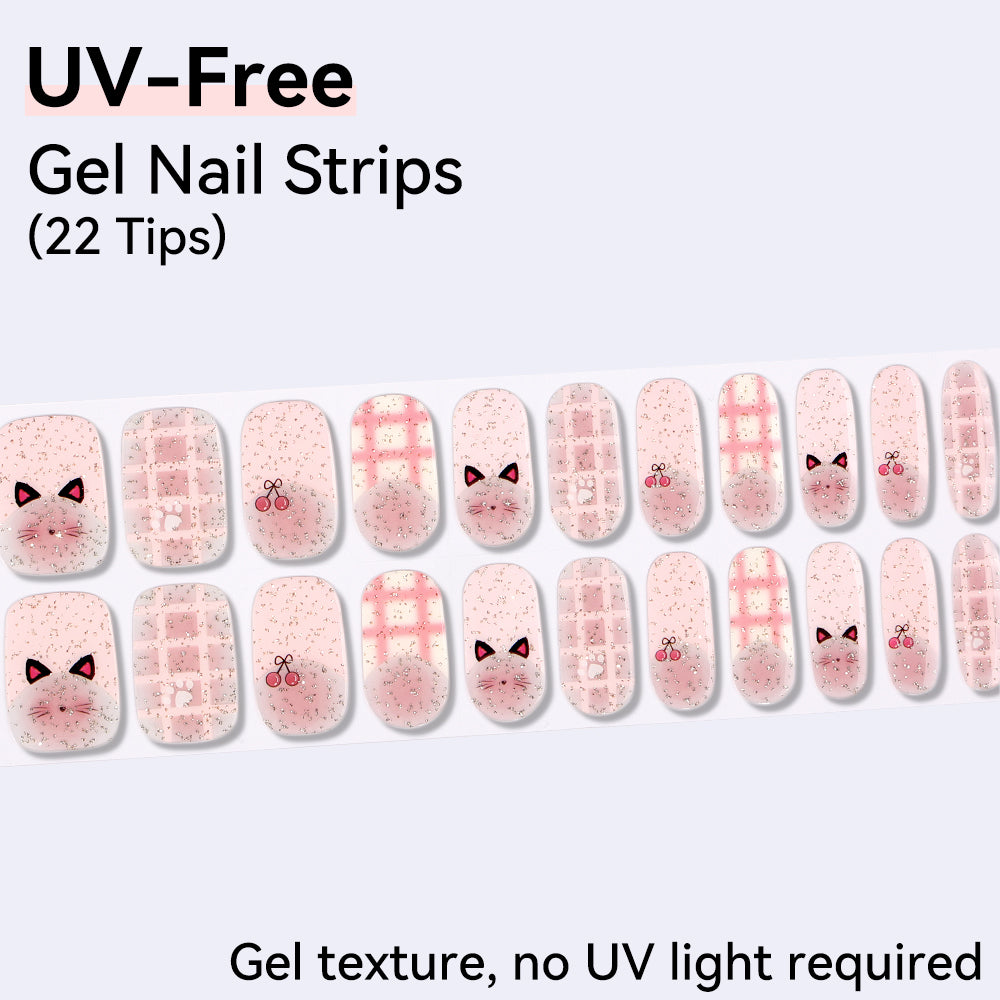 Kitty Blush UV-Free Gel Nail Strips – 22 Strips