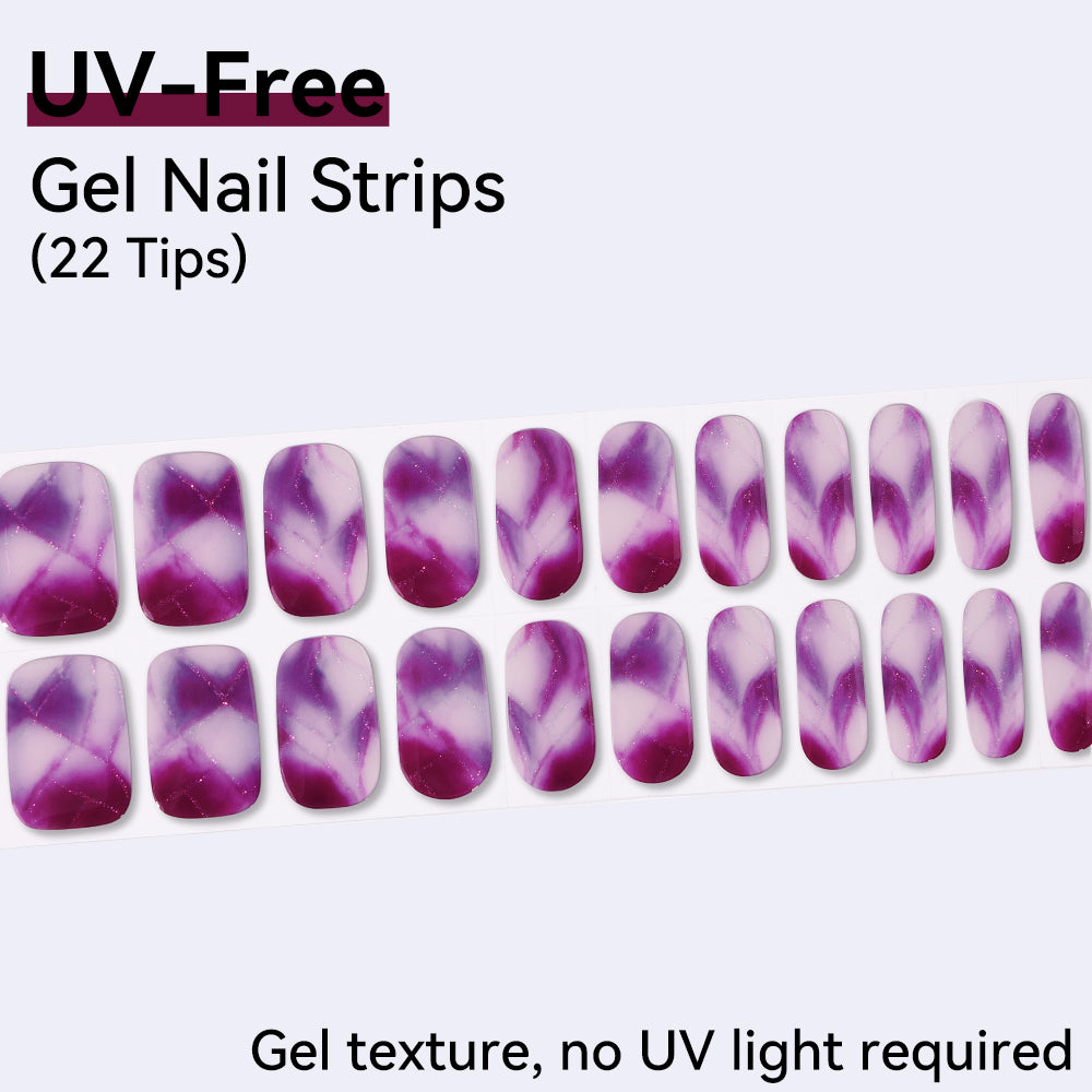 Amethyst Mist UV-Free Gel Nail Strips – 22 Strips