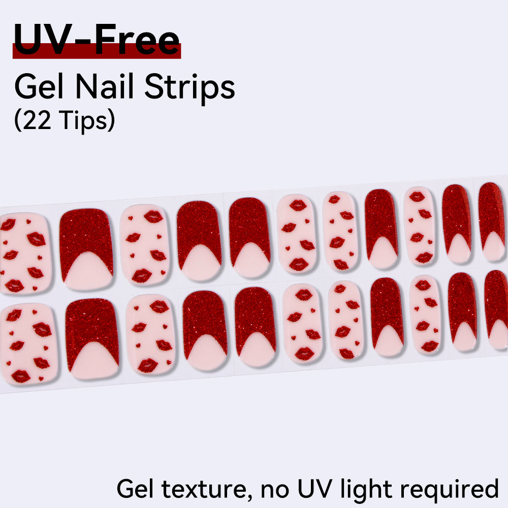 Scarlet Kisses UV-Free Gel Nail Strips – 22 Strips