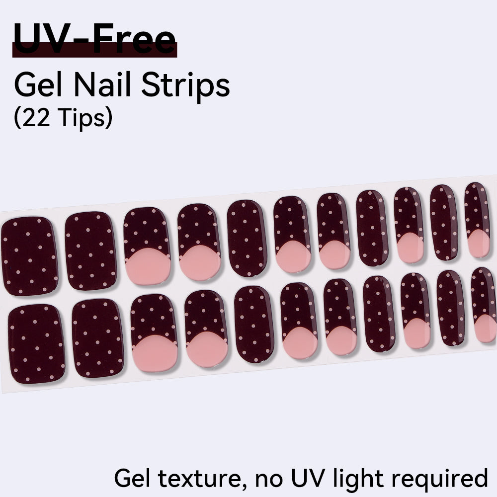 Burgundy Blush UV-Free Gel Nail Strips – 22 Strips