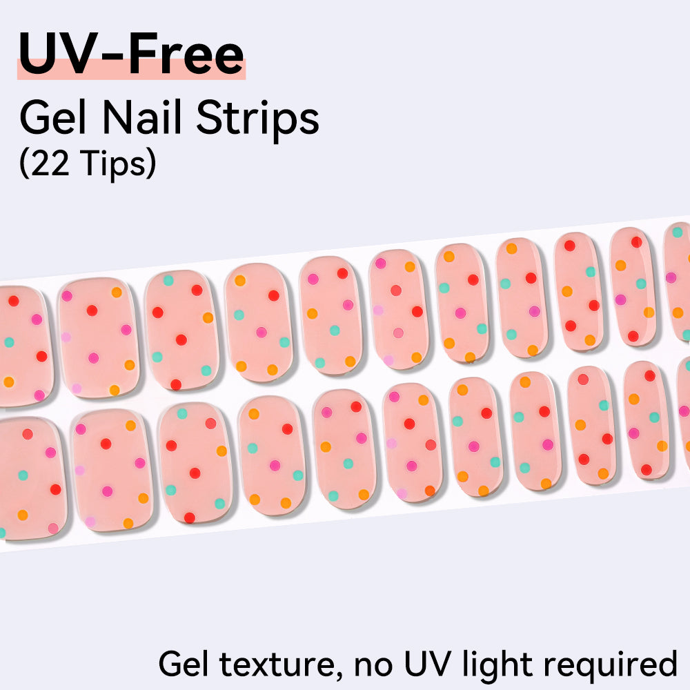 Candy Confetti UV-Free Gel Nail Strips – 22 Strips