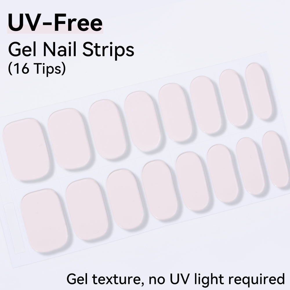 Milky Rose UV-Free Gel Nail Strips – 16 Strips