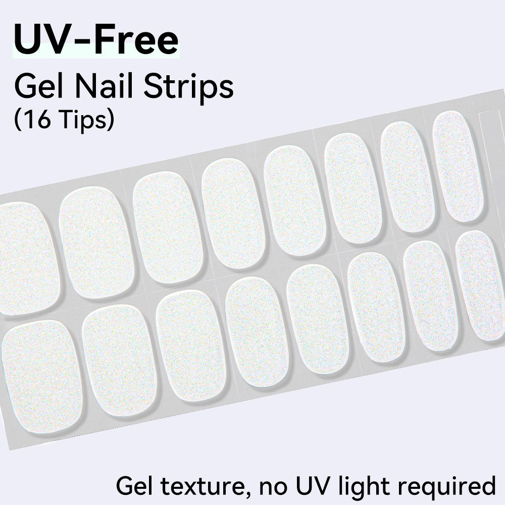 Opal Sparkle UV-Free Gel Nail Strips – 16 Strips