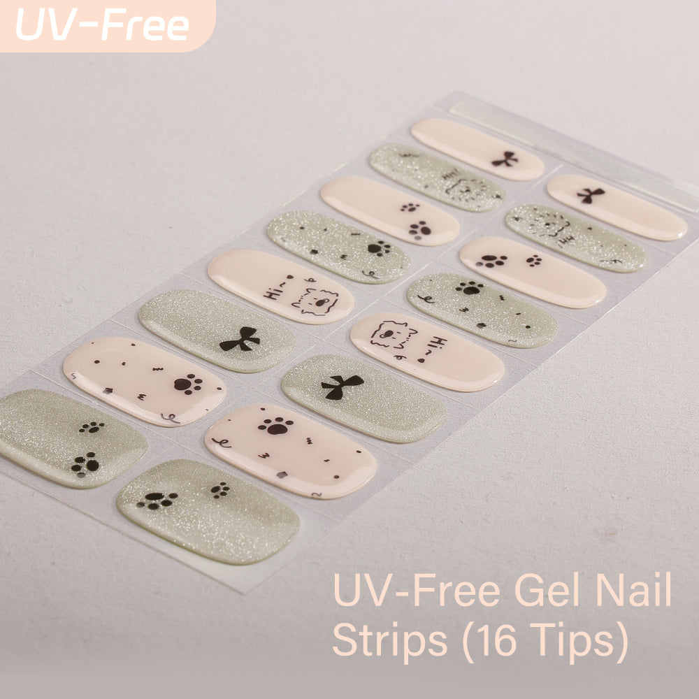 Paws & Bows UV-Free Gel Nail Strips – 16 Strips