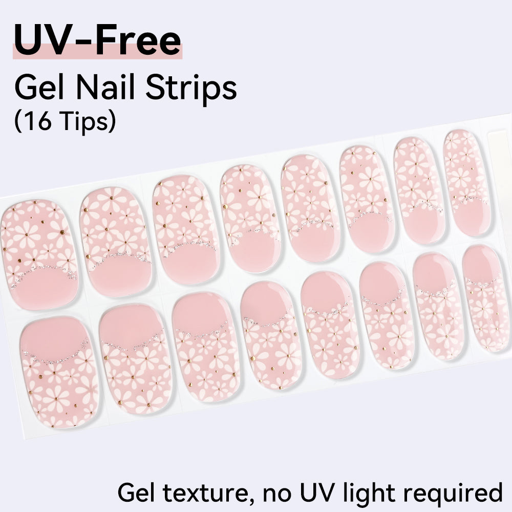 Floral Pattern-UV FREE Gel Nail Strips 16 Tips