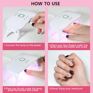 How to use 8W mini UV LED nail lamp for fast gel polish curing