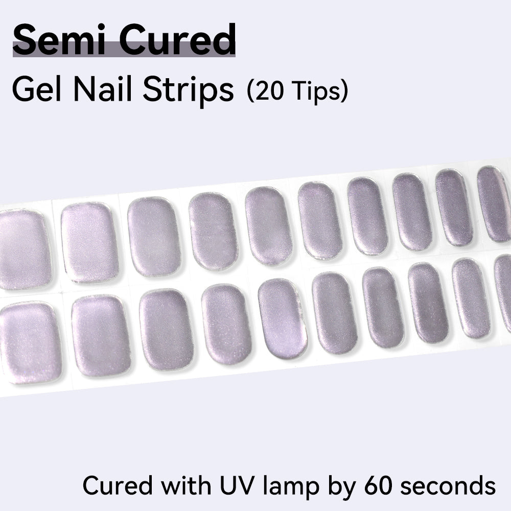 Chrome Effect-Semi-cured Gel Nail Strips 20 Tips | Requires UV Lamp