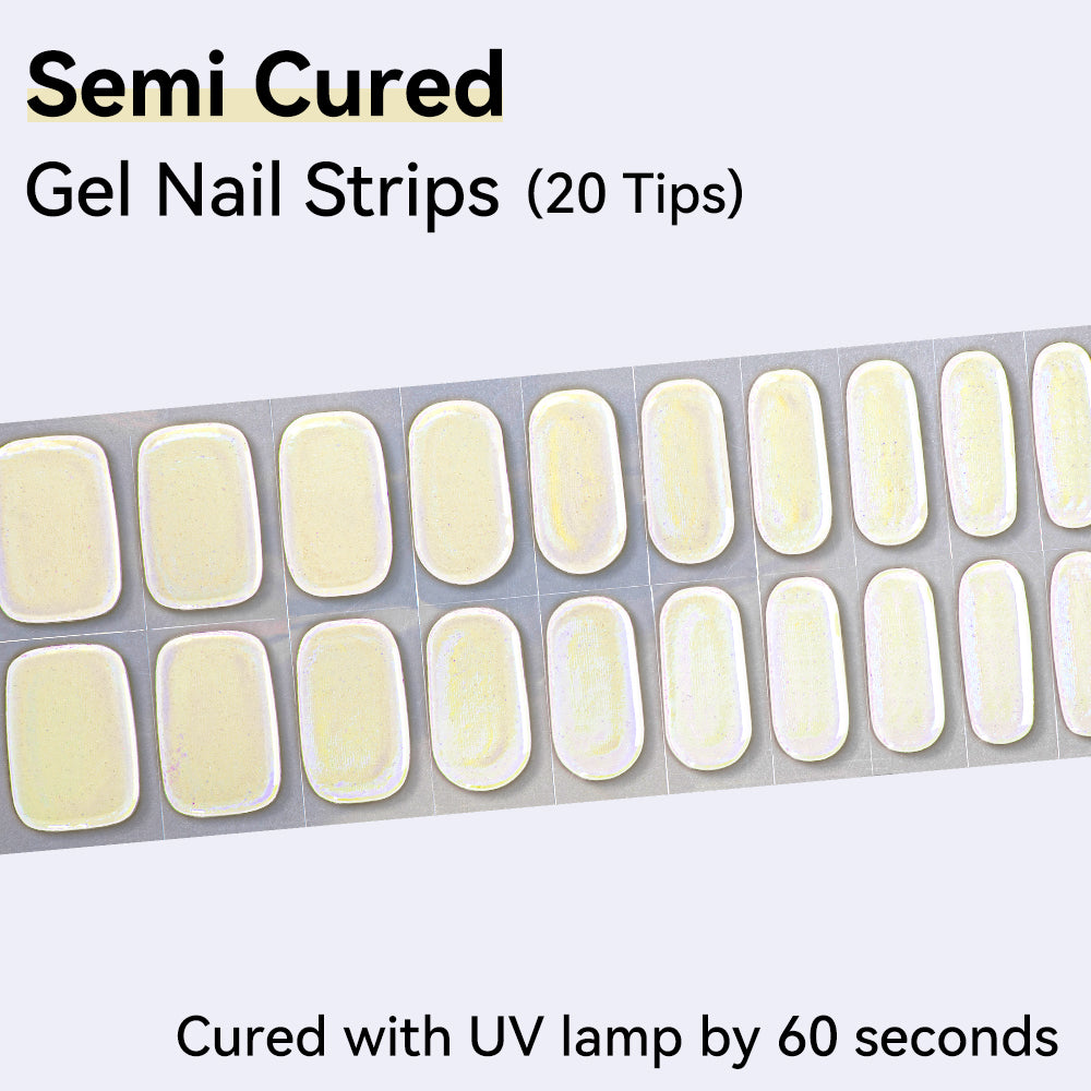 Chrome Effect-Semi-cured Gel Nail Strips 20 Tips