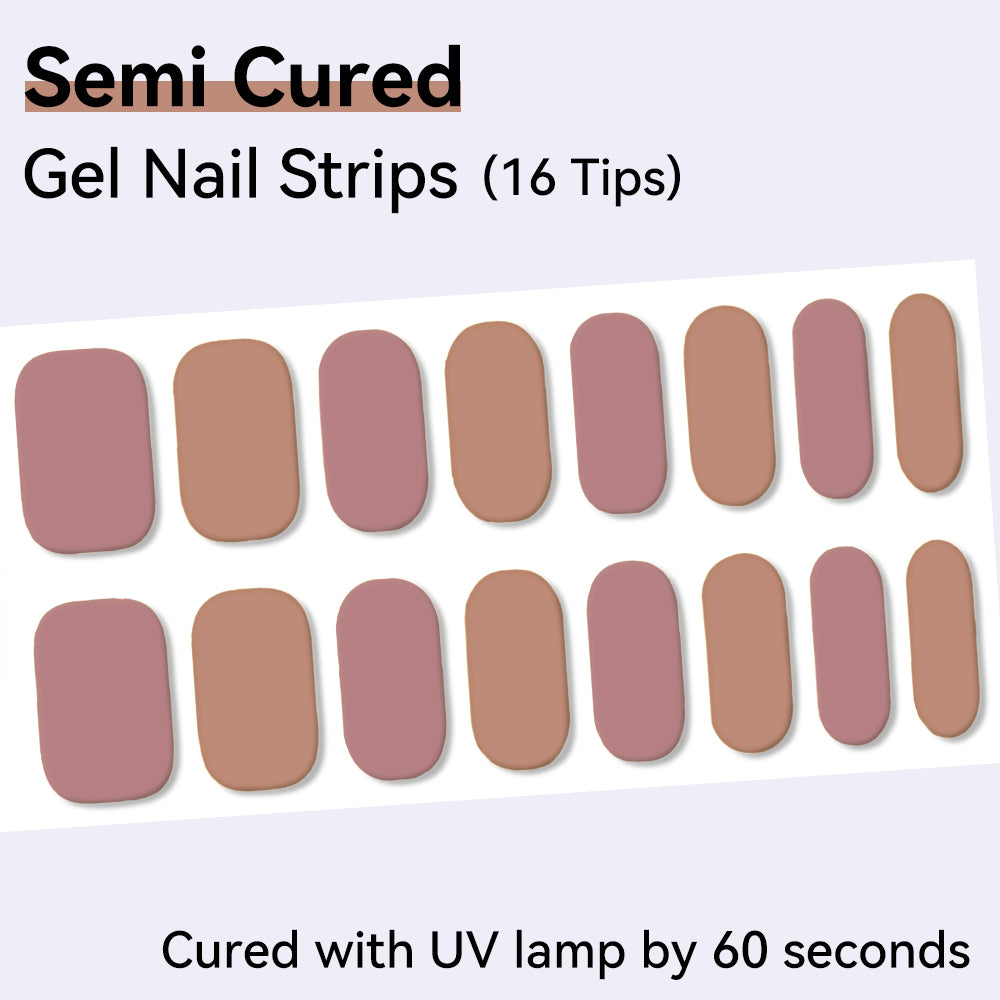Rose Latte Semi-Cured Gel Nail Strips – 16 Strips | UV/LED Lamp Required