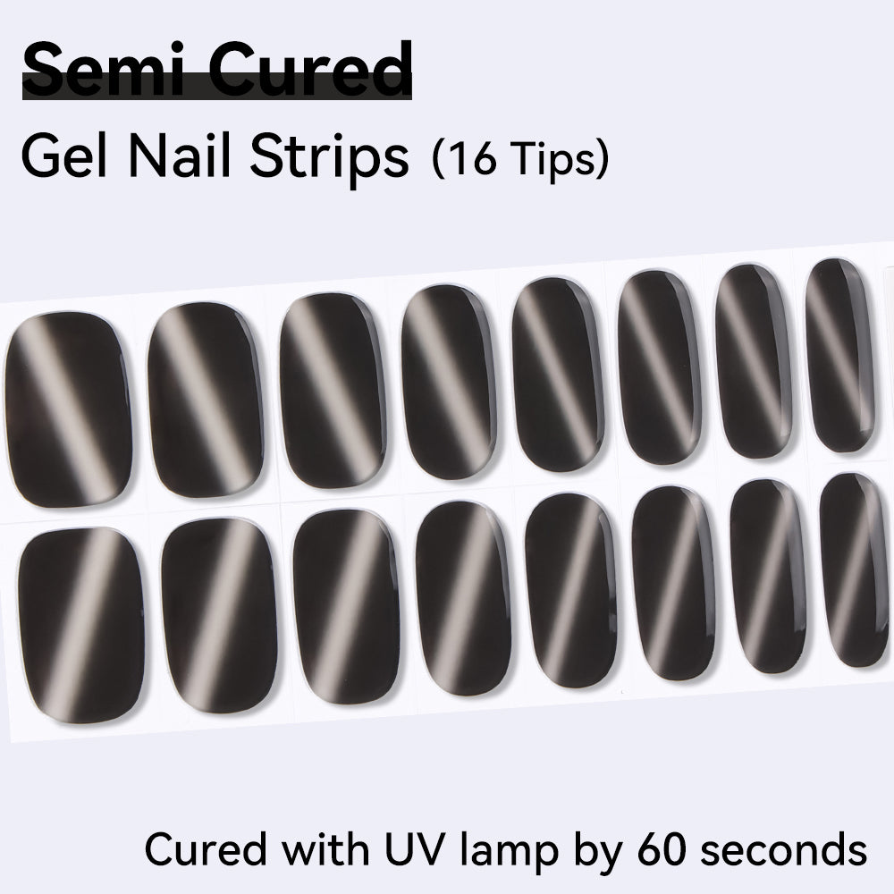 Cat Eye Magnetic Effect-Semi-cured Gel Nail Strips 16 Tips