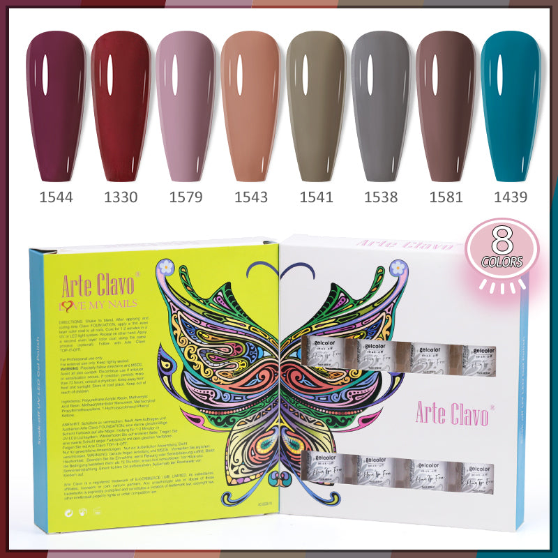 8ml Gel Nail Polish Box Set-8 Bottles Color Gel (ZH01~~ZH18)