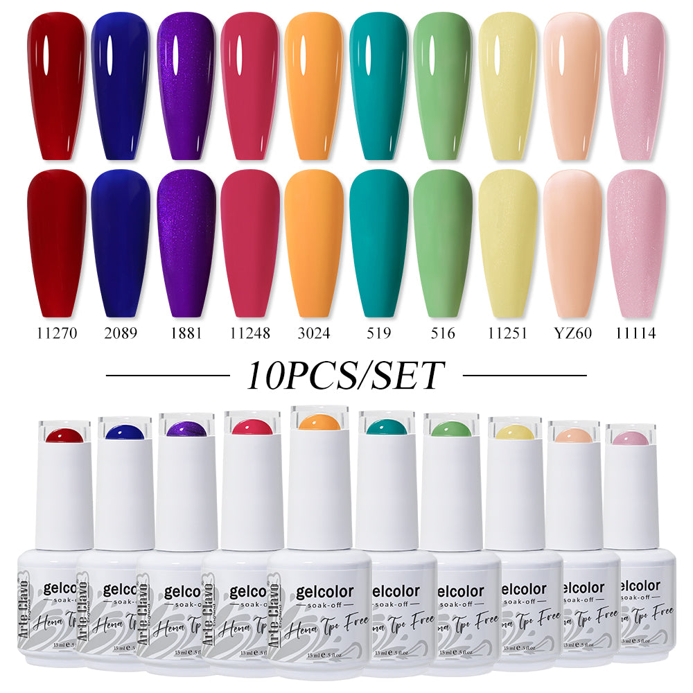 Arte Clavo 10pcs HEMA TPO FREE Gel Nail Polish (10B-ZH17~ZH30)