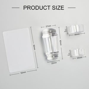 NAILCO 1 Set Jelly Silicone Nail Stamper & Nail Scraper For French Nails