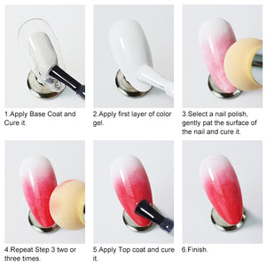 NAILCO 1PC Rhinestone Handle + 6PCS Sponge Head Nails Art Brushes