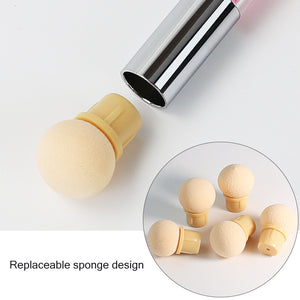 NAILCO 1PC Rhinestone Handle + 6PCS Sponge Head Nails Art Brushes
