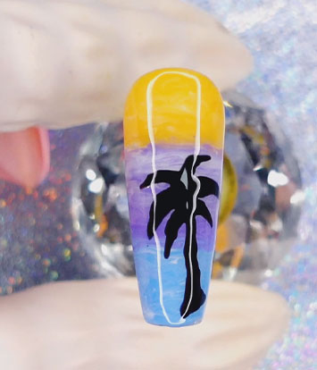 How to Recreate the Ultimate Summer Sunset Palm Tree Nail Art 🌴🌅
