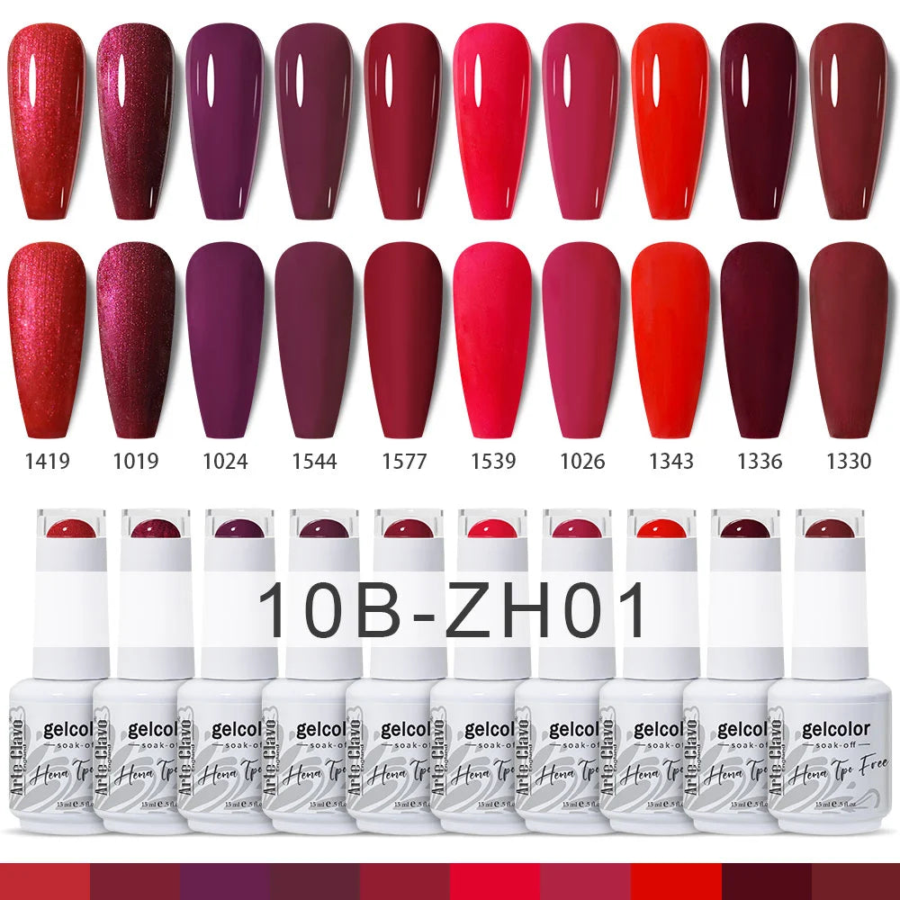 10pcs 15ml Color Gel Nail Polish (10B-ZH01~~ZH12)