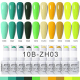 10pcs 15ml Color Gel Nail Polish (10B-ZH01~~ZH12)