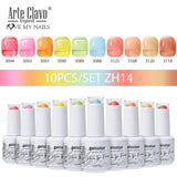 Arte Clavo 10pcs Jelly Color Gel Nail Polish HEMA TPO FREE (10B-ZH13~~ZH16)