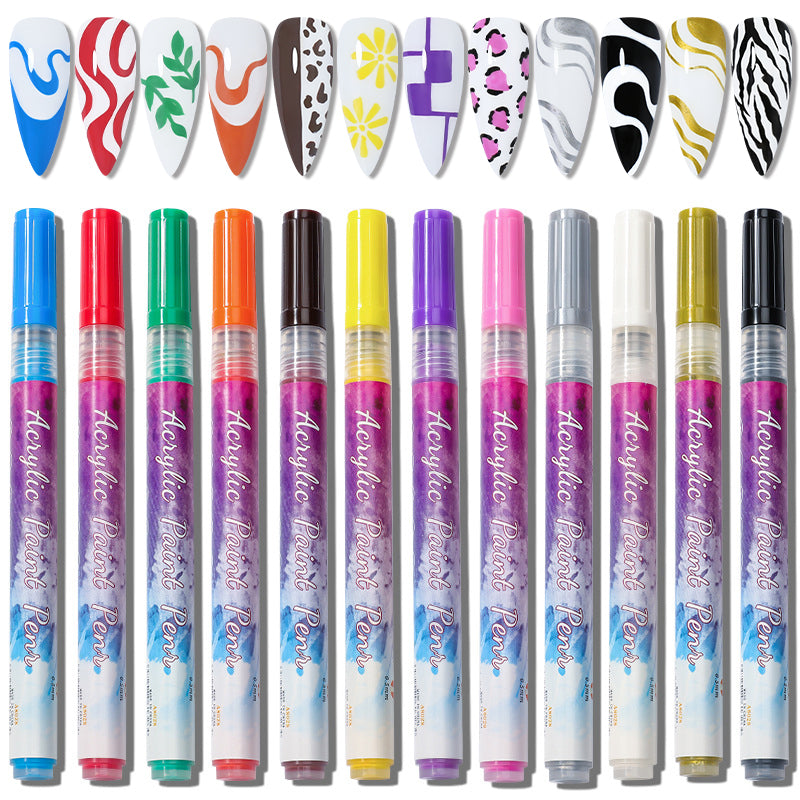 Three-In-One Nail Oil Glue Pen Nail Art Drawing Pen Liner Marker