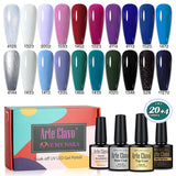 8ml Gel Nail Polish Box Set-20 Bottles Color Gel+4pcs 10ml Nail Essential Gel Polish