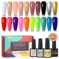 8ml Gel Nail Polish Box Set-20 Bottles Color Gel+4pcs 10ml Nail Essential Gel Polish