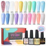 8ml Gel Nail Polish Box Set-20 Bottles Color Gel+4pcs 10ml Nail Essential Gel Polish