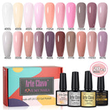 8ml Gel Nail Polish Box Set-20 Bottles Color Gel+4pcs 10ml Nail Essential Gel Polish