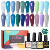 8ml Gel Nail Polish Box Set-20 Bottles Color Gel+4pcs 10ml Nail Essential Gel Polish