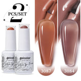2pcs 15ml Jelly Semi-transparent Color Gel Nail Polish