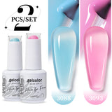 2pcs 15ml Jelly Semi-transparent Color Gel Nail Polish