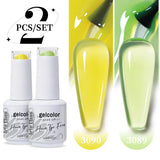 2pcs 15ml Jelly Semi-transparent Color Gel Nail Polish