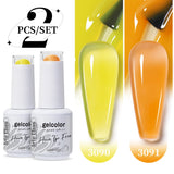 2pcs 15ml Jelly Semi-transparent Color Gel Nail Polish