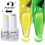 2pcs 15ml Jelly Semi-transparent Color Gel Nail Polish