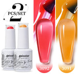 2pcs 15ml Jelly Semi-transparent Color Gel Nail Polish