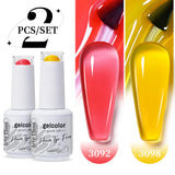 2pcs 15ml Jelly Semi-transparent Color Gel Nail Polish
