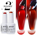 2pcs 15ml Jelly Semi-transparent Color Gel Nail Polish
