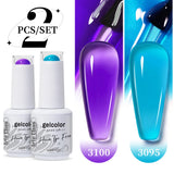 2pcs 15ml Jelly Semi-transparent Color Gel Nail Polish