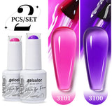 2pcs 15ml Jelly Semi-transparent Color Gel Nail Polish